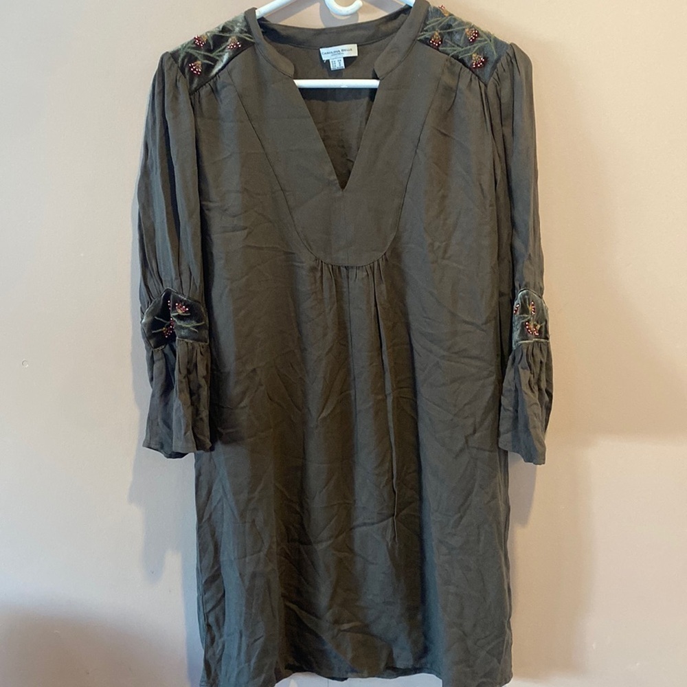 Carolina belle velvet beaded dress